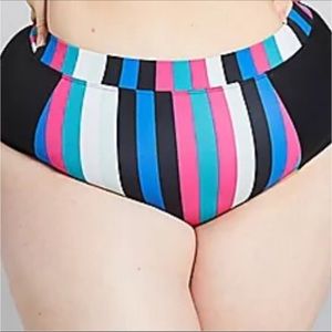 New Lane Bryant Swim by Cacique Multi Stripe Full Coverage Swim Bottom